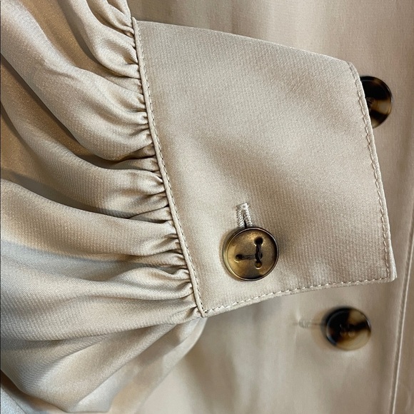 Lafayette 148 New York Beige Silk Button Down Blouse – Career Top Size 12 NWT - Picture 9 of 16